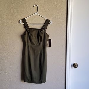 Olive green dress, S (3-5)